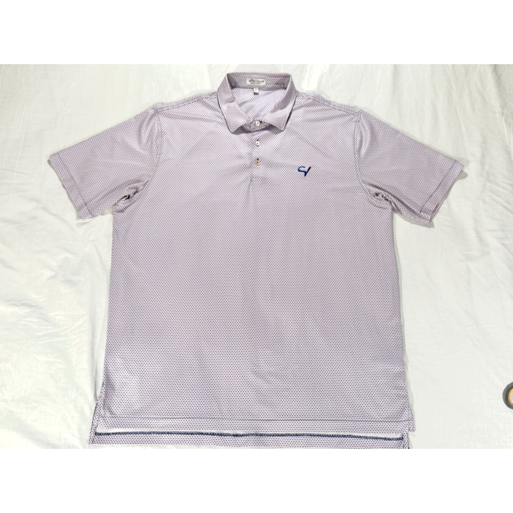 Peter Millar Summer Comfort Polo Shirt Mens XL Red White Blue Geometric Golf